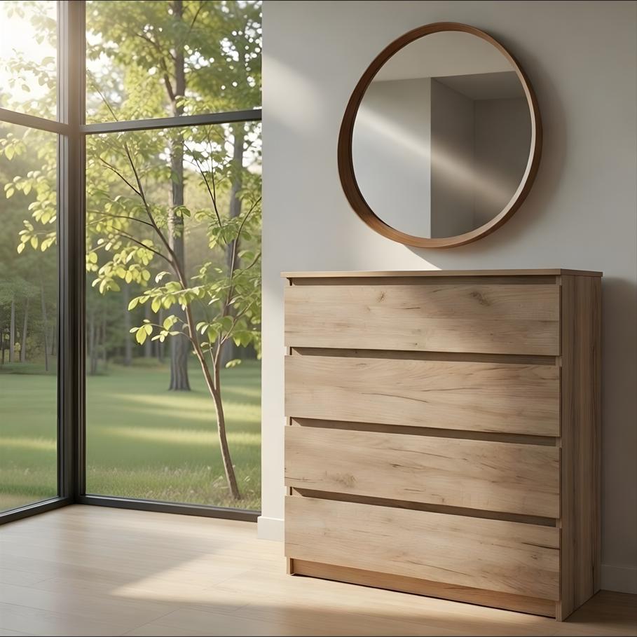 Комод Мастер Форм Брайт телескопические направляющие 900х376х950 мм Дуб крафт/Серый