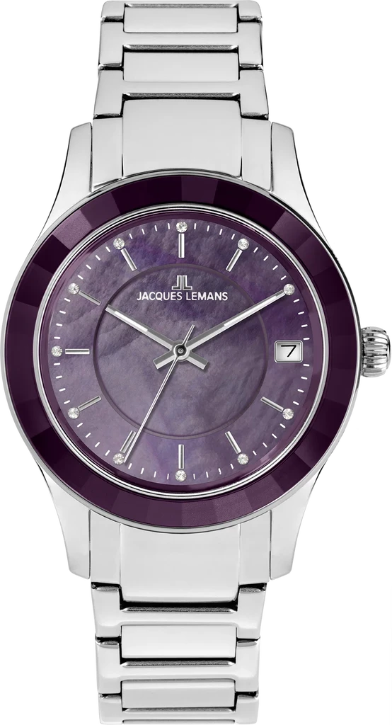 Наручний годинник жіночий Jacques Lemans Venice 1-2194E з сталевим корпусом WR 50 м та перламутровим циферблатом