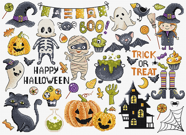 Набор для вышивки крестиком L8225 Halloween Sampler