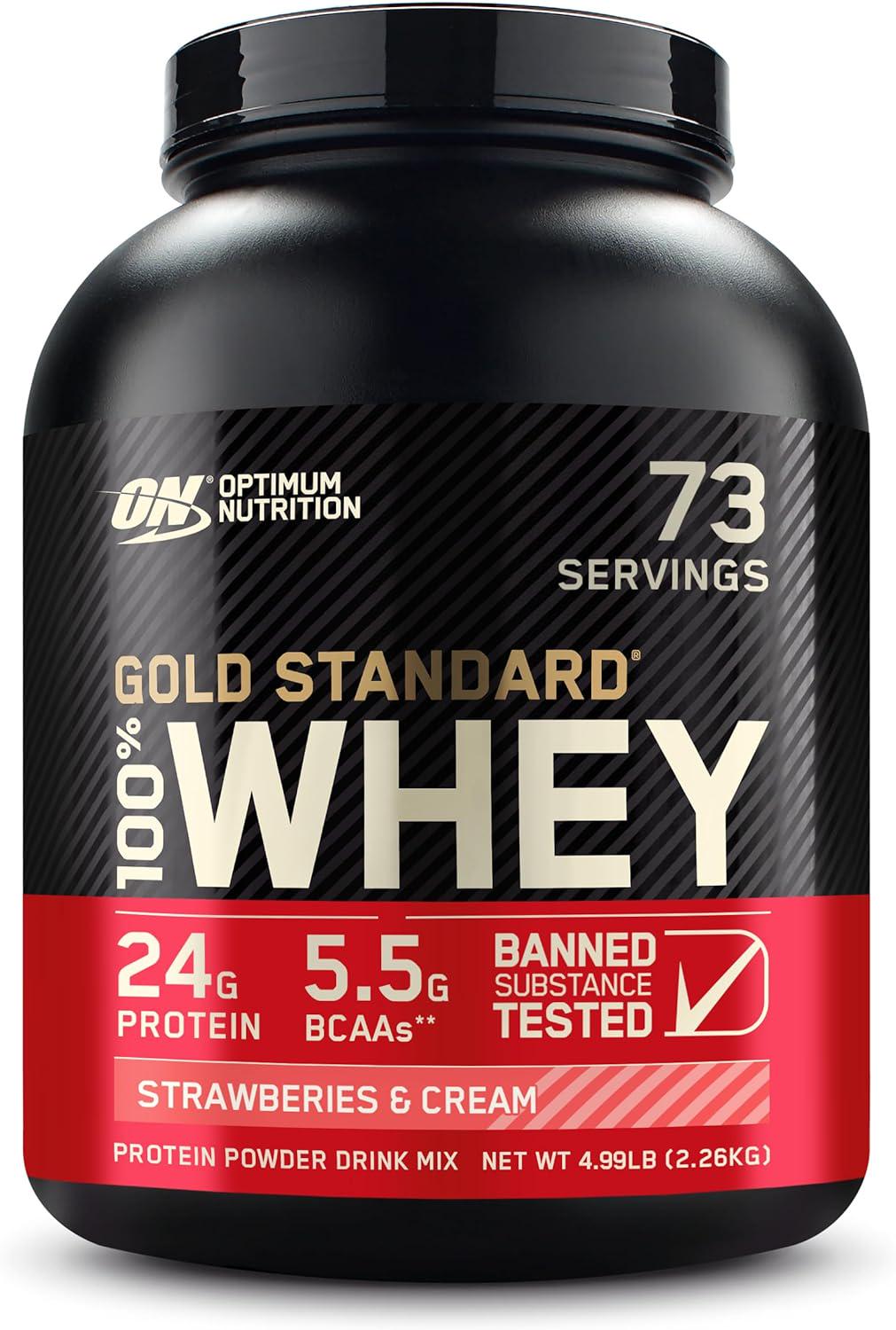 Протеин Optimum Nutrition Whey Gold Standard Strawberry cream 2,3 кг Протеин Optimum Nutrition Whey Gold Standard Strawberry cream 2,3 кг