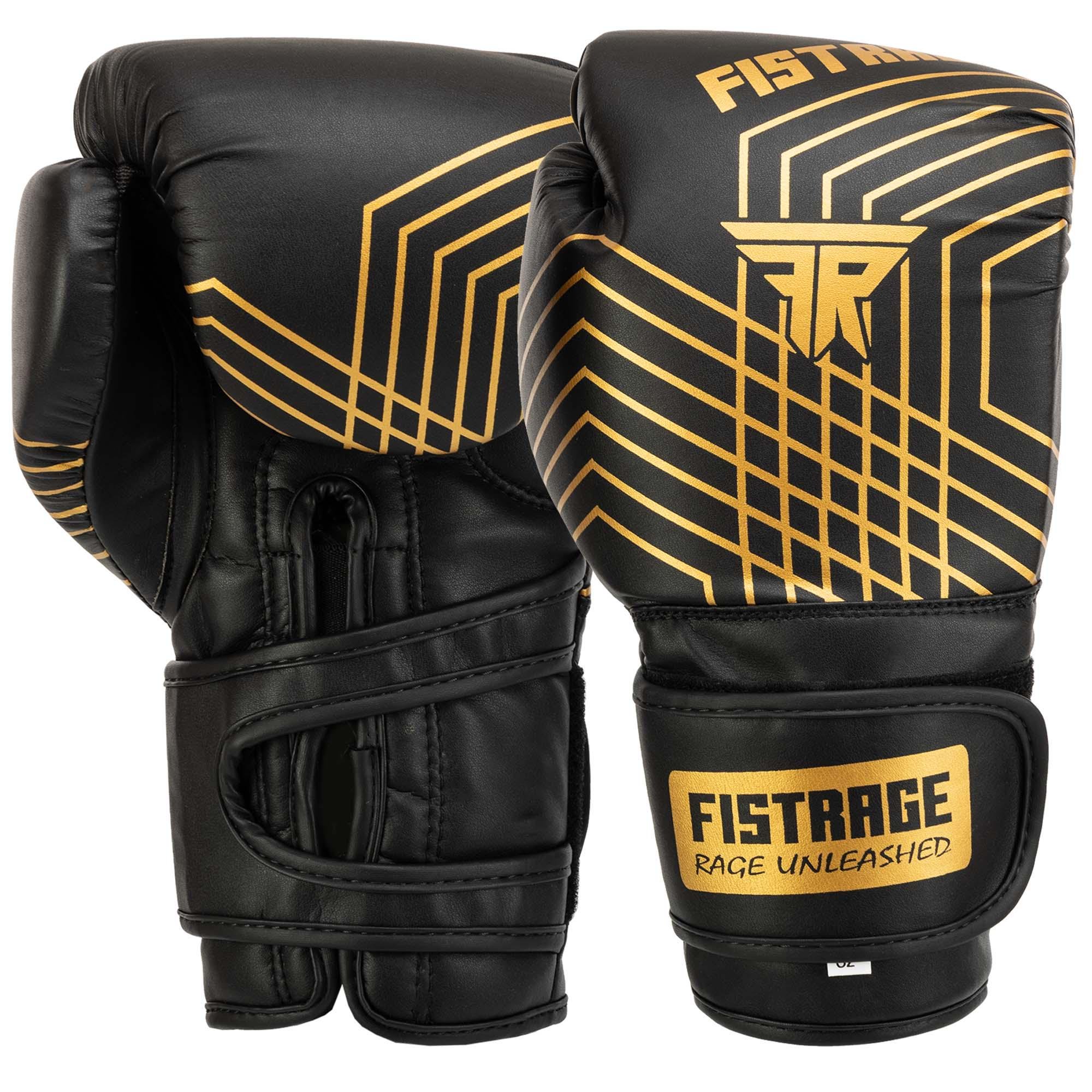 Перчатки боксерские FISTRAGE MICRO FIBER VL-5557 14oz Черно-золотой (VL-5557_Черный-золотой_14_унц)