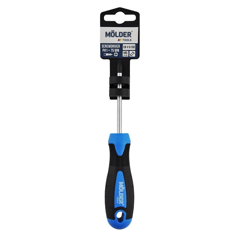 Отвертка крестовая Molder PH1x75 мм (MT32104)