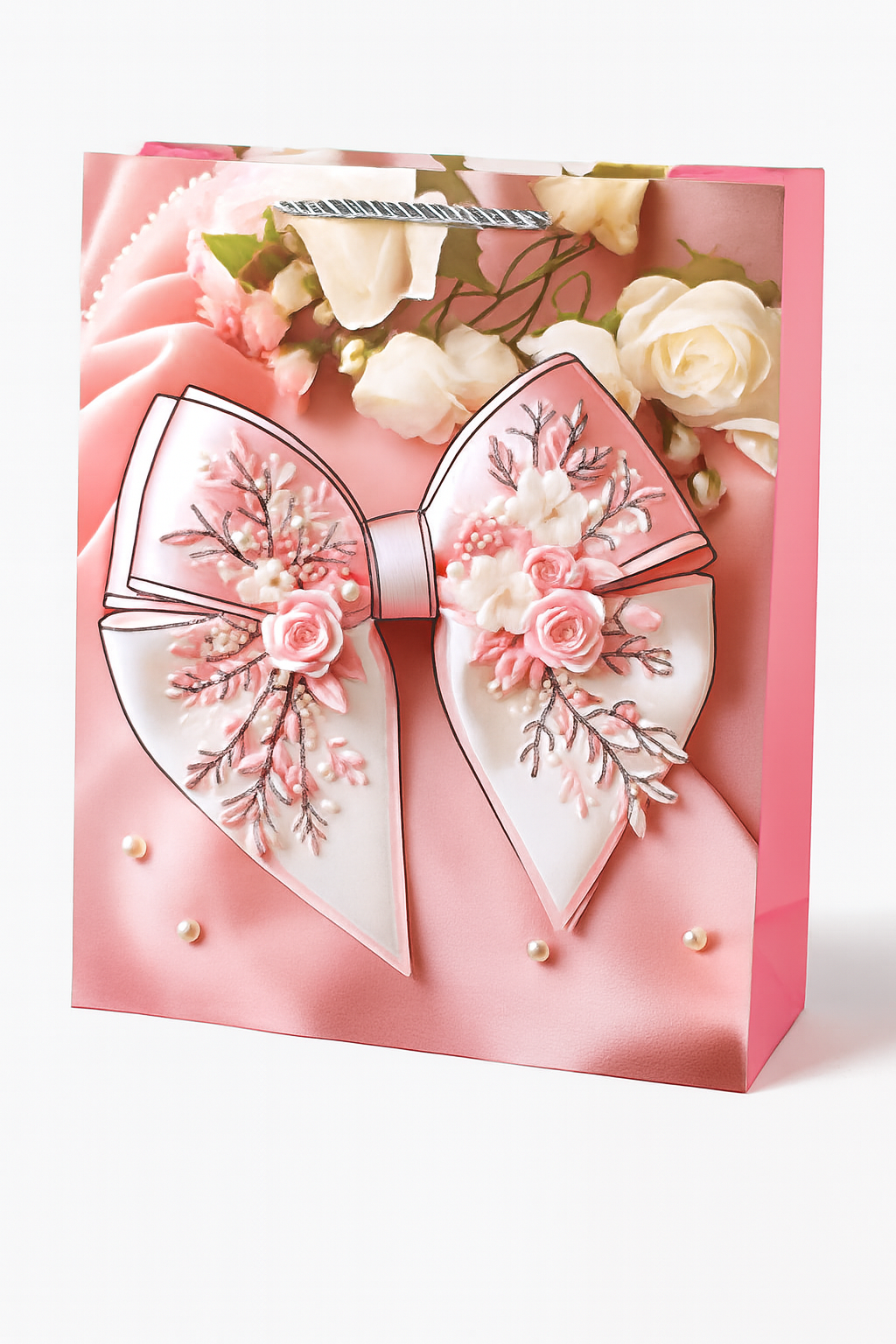 Подарочный пакет Bow R34782-M 26х32х10 см Розовый (32163378)