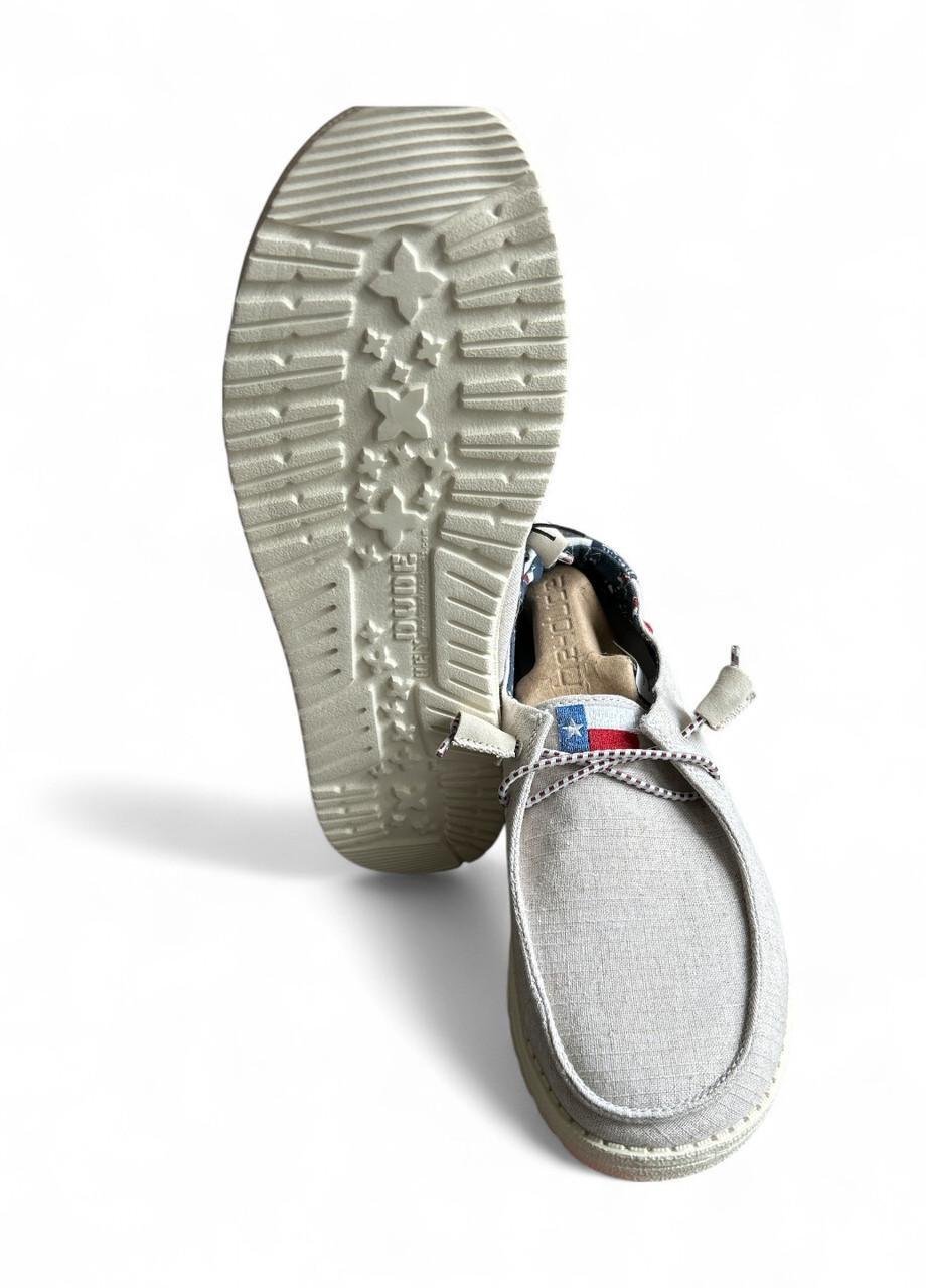 Чоловічі мокасини Hey Dude Wendy texas canvas Off white р. 48 31,7 Білий (2789100135) - фото 3