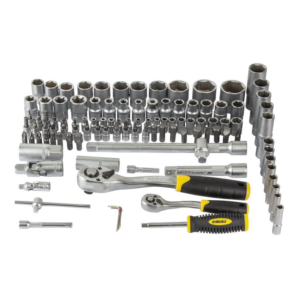 Набір насадок торцевих і біт Sigma CrV mid 1/4" & 1/2" 110 шт. (6003771) - фото 2 Набір насадок торцевих і біт Sigma CrV mid 1/4" & 1/2" 110 шт. (6003771) - фото 2