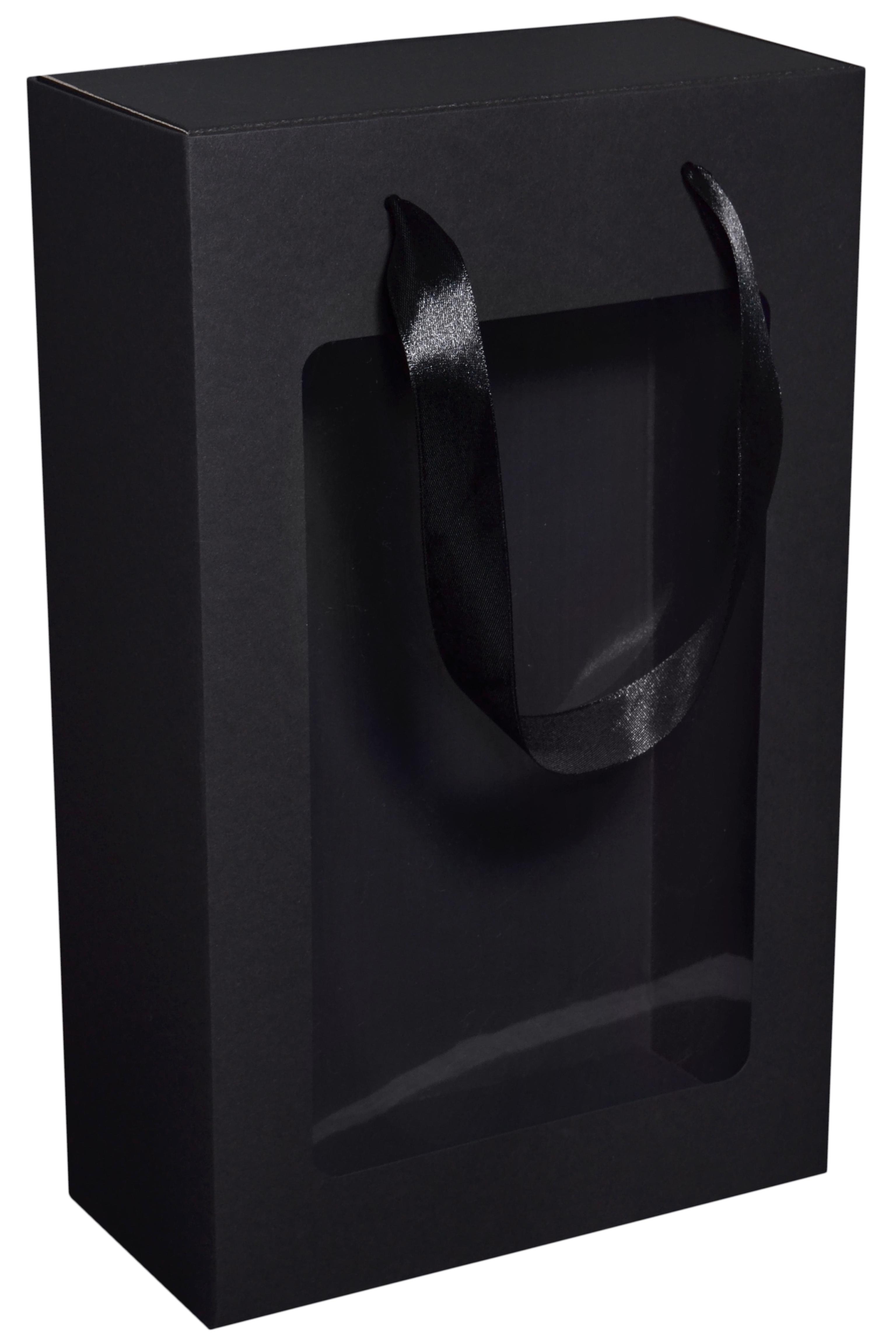 Подарункова коробка з пакетом 350х210х100 мм Чорний (469356824) - фото 1