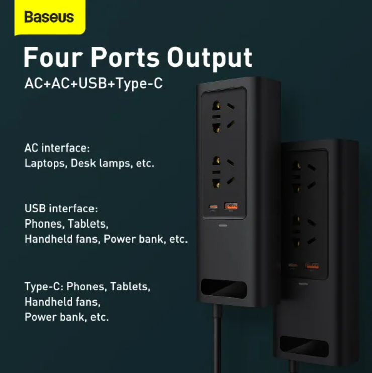 Інвертор автомобільний BASEUS Power Inverter QC3.0/PD3.0 150W зі швидкою зарядкою Чорний (CRNBQ-A01) - фото 10