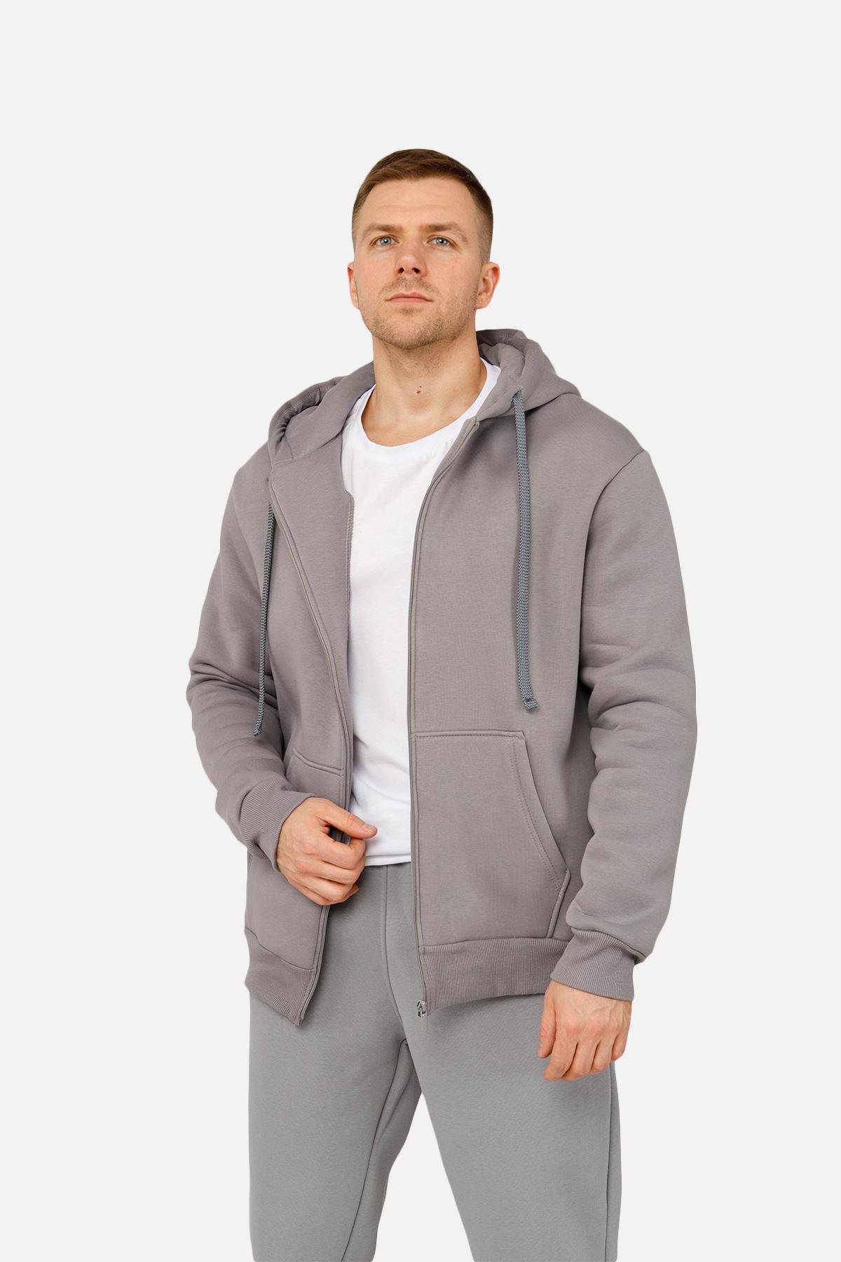 Толстовка чоловіча на блискавці ЦБ-00254630 р. 46 Світло-сірий (SKT001005008)