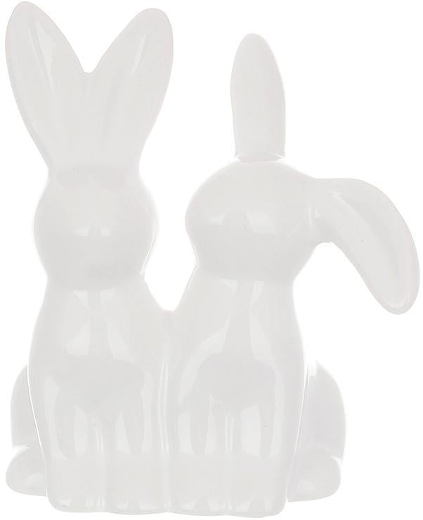 Статуэтка декоративная Белые Кролики 10х12 см