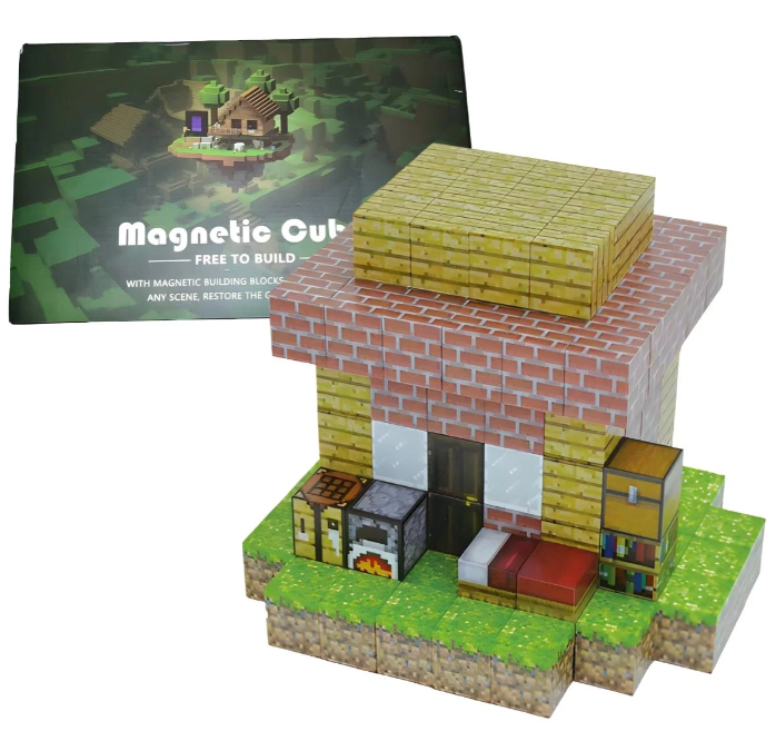 Конструктор магнитный майнкрафт Magnetic Cube приключения в пещере 143 дет. (10367) - фото 3