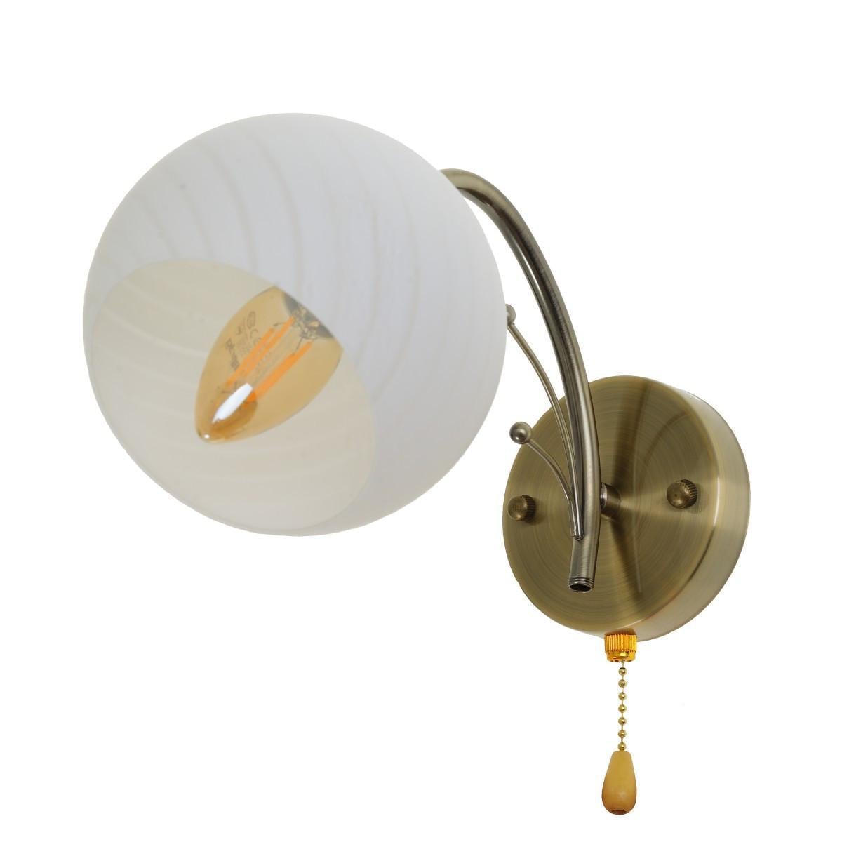 Бра настінне накладне у спальню Brille LK-655W/1 E14 AB 29-117
