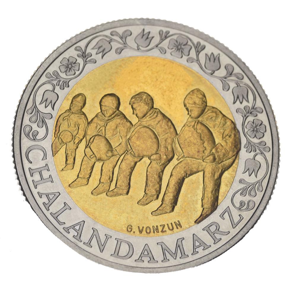 Коллекционная монета Швейцария 5 франков 2003 Биметалл UNC Проводы зимы Chalandamarz (М16854)
