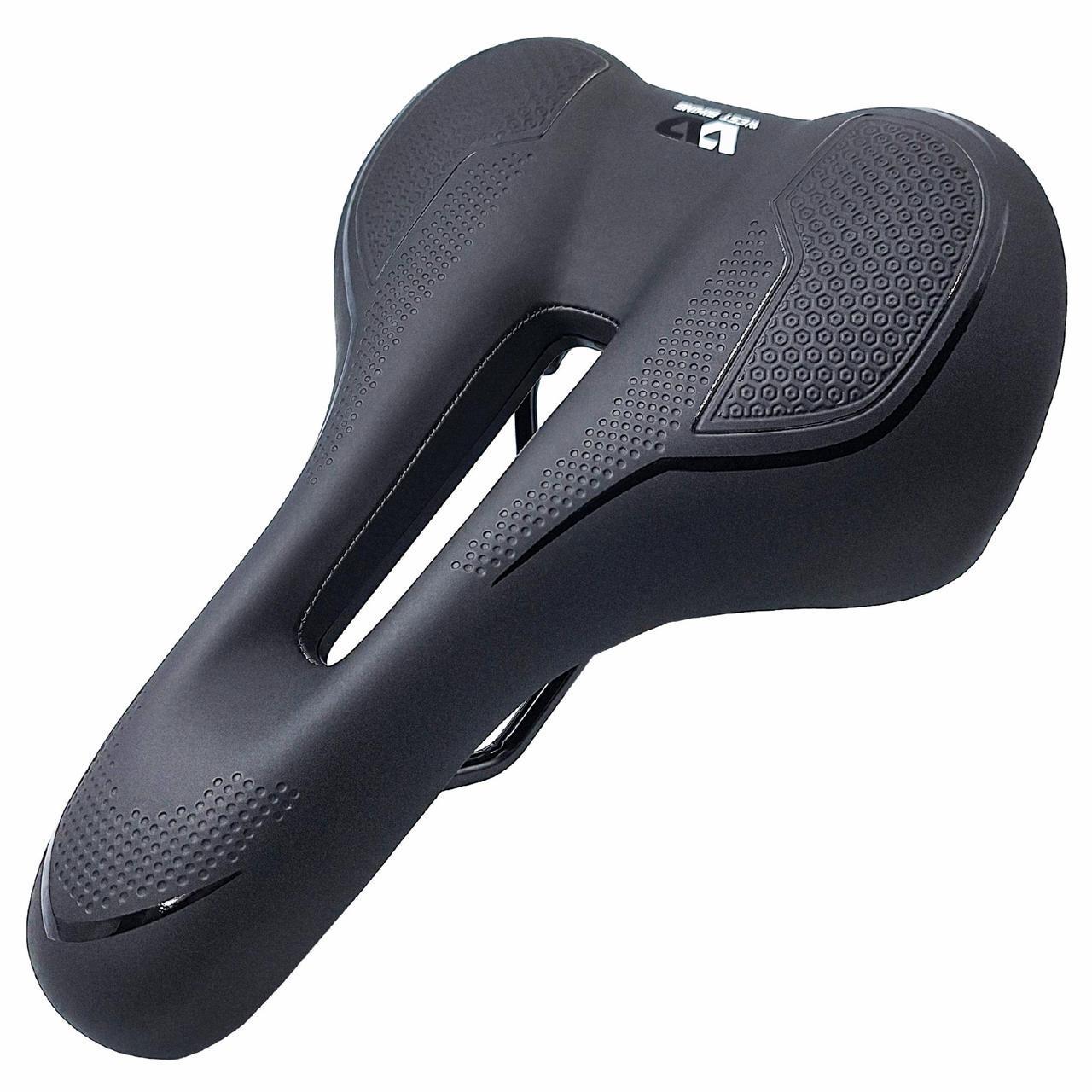 Седло велосипедное West biking YP0801152 широкое амортизационное с вентиляционным отверстием 26х20 см Черный (G0001278)