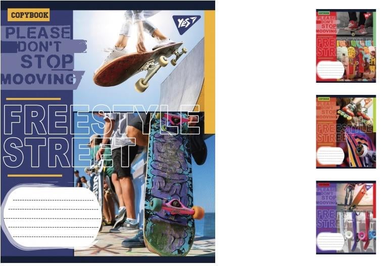 Зошити учнівські у лінійку YES Freestyle street 36 арк. 15 шт. в уп. (MTT-148795)