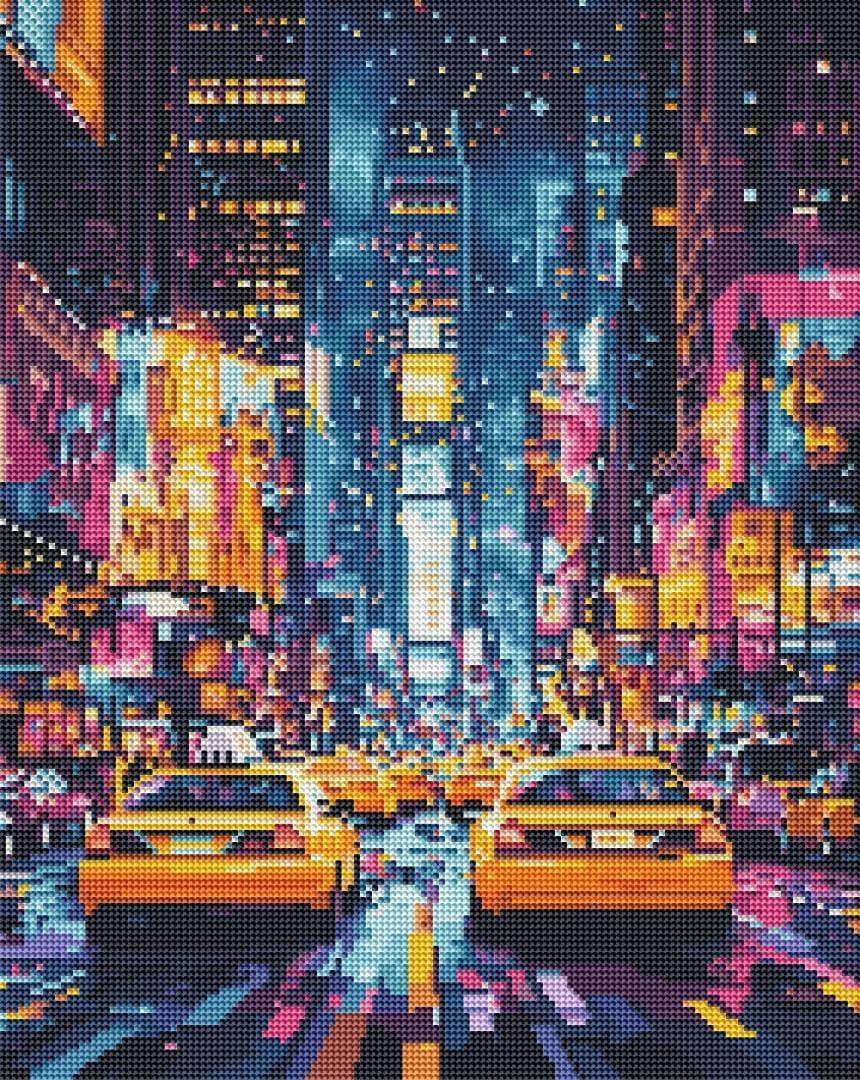 Алмазная мозаика Brushme Такси ночного Нью-Йорка 40x50 см (DBS54009)