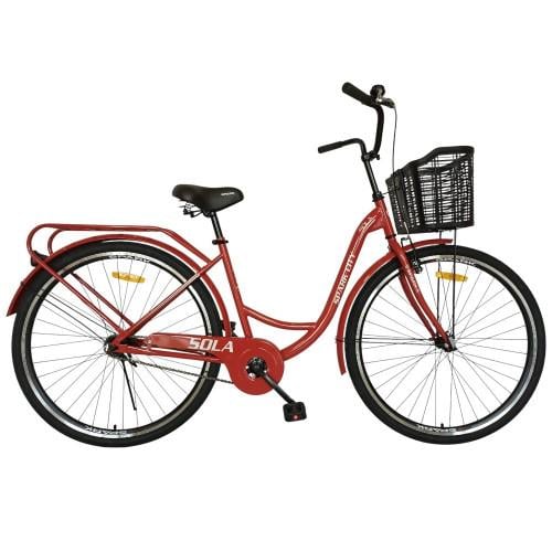 Велосипед Spark CITY SOLA колеса 28" стальная рама 18" с корзиной Темно-вишневый (000240035)