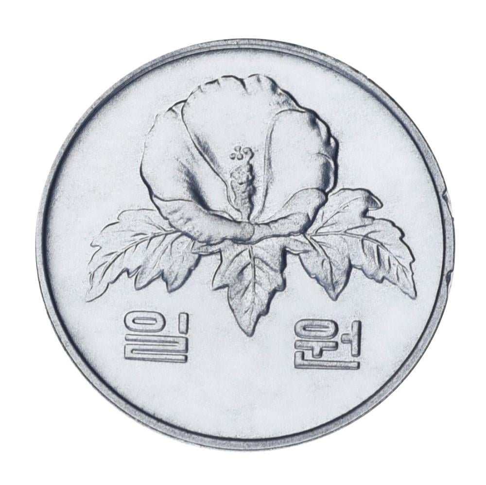 Колекційна монета Південна Корея 1 вона 2001 UNC Квітка-Гібіскус сирійський (М24174)
