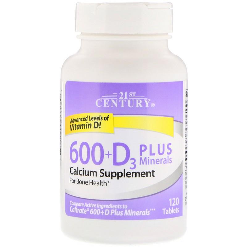 Витамины 21st Century 600+D3 Plus Minerals 120 таблеток