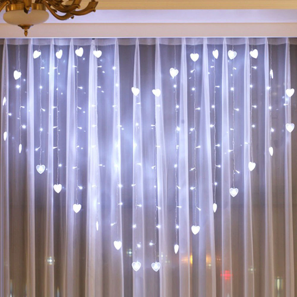 Гирлянда светодиодная Штора Сердце 3х2 м Холодный Белый (1275849557-4) - фото 2 Гирлянда светодиодная Штора Сердце 3х2 м Холодный Белый (1275849557-4) - фото 2