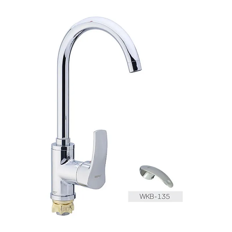 Смеситель для кухни Zerix SAR 135 из силумина Стальной (ZX0568)