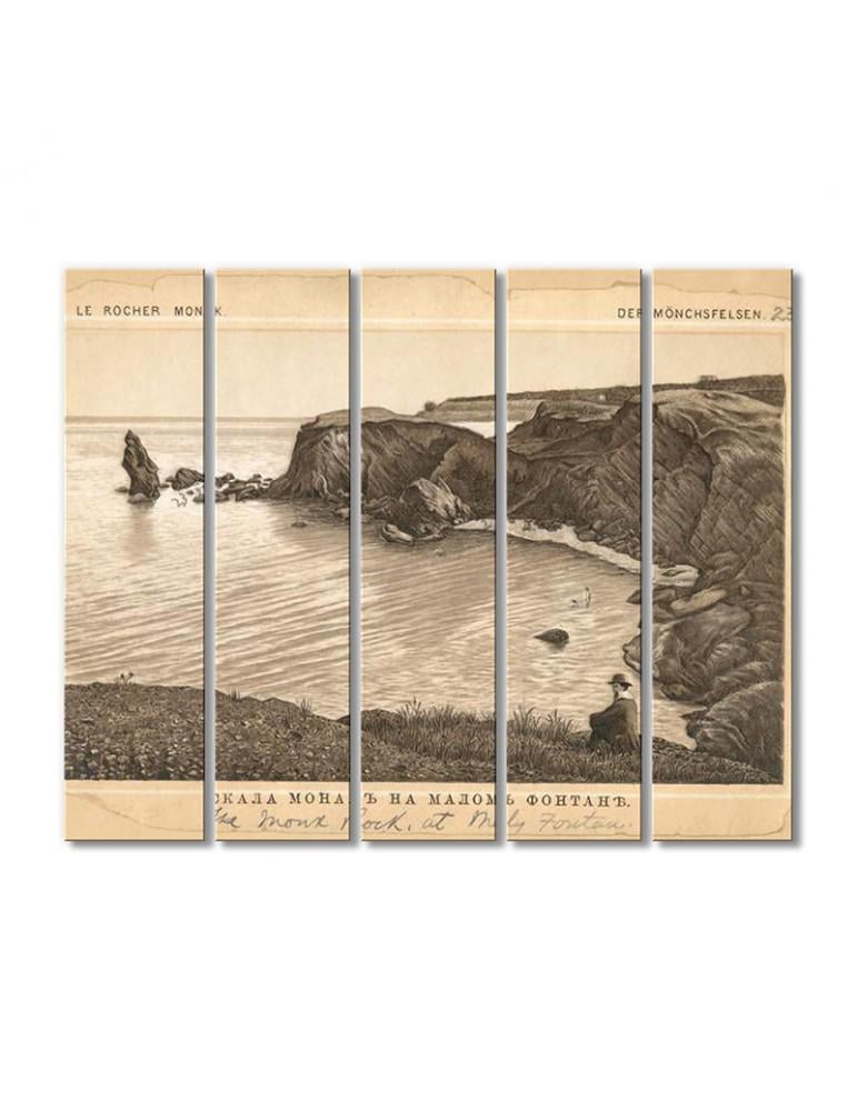 Картина модульная Скала Монах у Черного моря 5 модулей 90x135 см