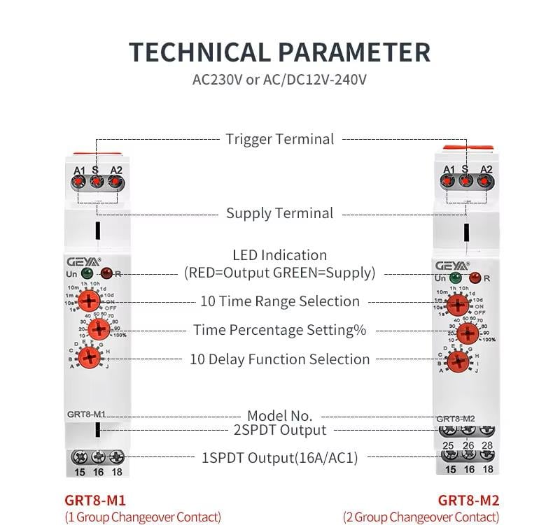 Реле времени Geya многофункциональное (GRT8-M1) - фото 8