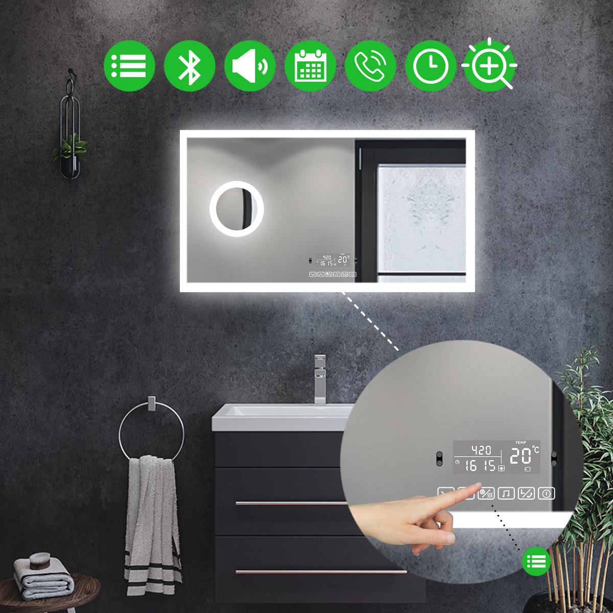 Зеркало с LED подсветкой Simphony с Smart-блоком линзой с подсветкой и подогревом 120x100 см (Simphonyg239) - фото 2 Зеркало с LED подсветкой Simphony с Smart-блоком линзой с подсветкой и подогревом 120x100 см (Simphonyg239) - фото 2