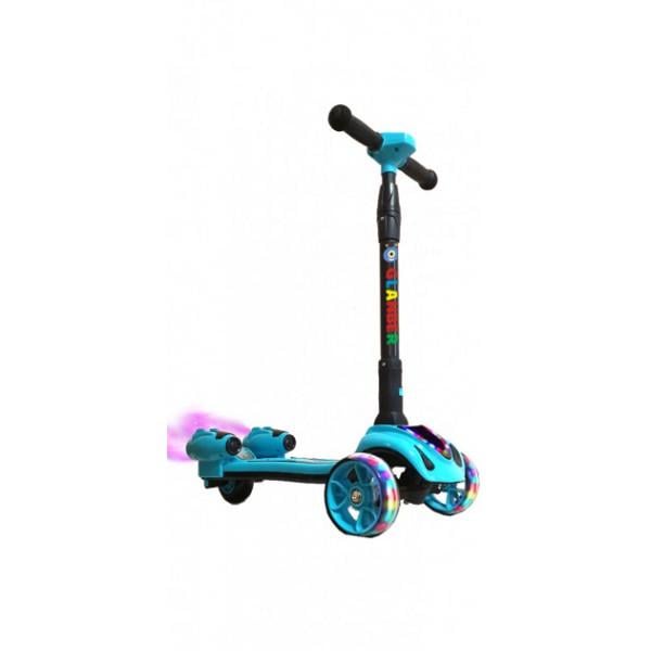 Самокат дитячий GLANBER BT триколісний з музикою та підсвічуванням Синій (2-1-380010) - фото 2