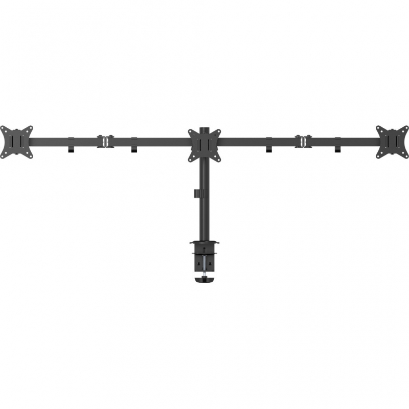 Кронштейн для монітора Brateck LDT66-C034 на 3 монітори 17-27" Чорний (22631578) - фото 8