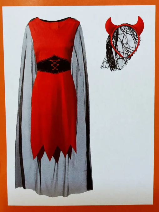 Платье на Хэллоуин Невеста Дьявола женское S Красно-черный (521993) - фото 7 Платье на Хэллоуин Невеста Дьявола женское S Красно-черный (521993) - фото 7