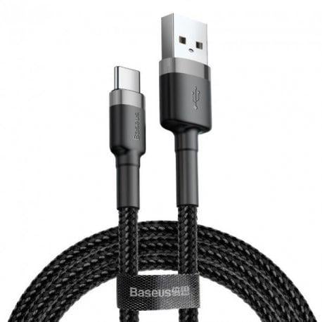Кабель BASEUS Cafule Cable USB/Type-C 3A 2 м Gray/Black (CATKLF-CG1)