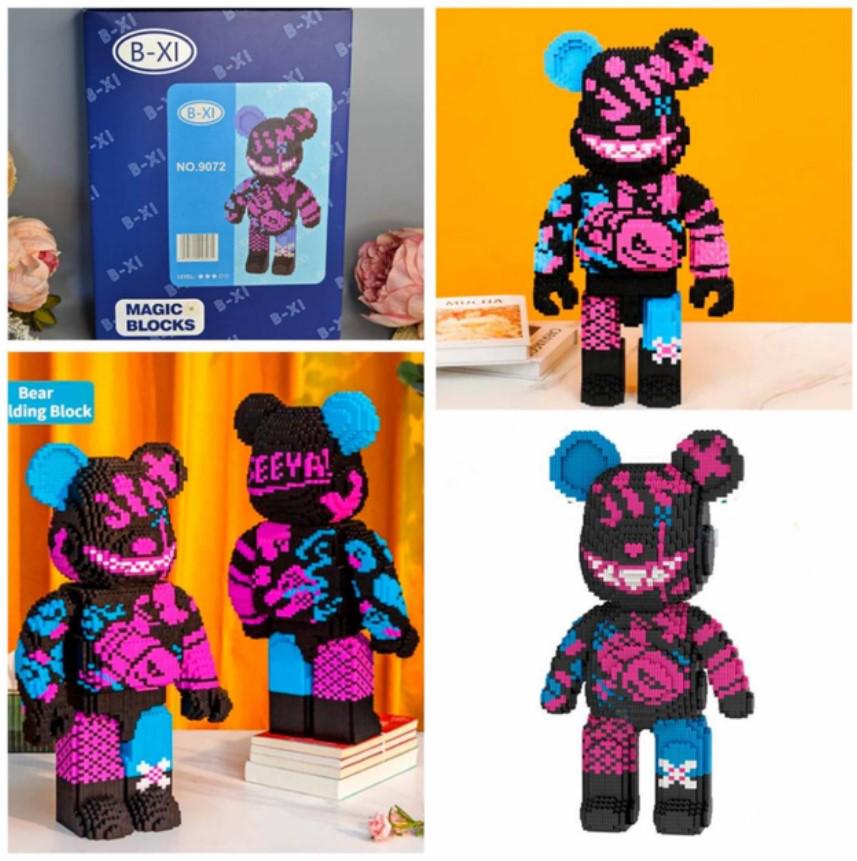Конструктор Magic Blocks 3D Bearbrick Jinx Мишка Монстр 30 см/1800 дет. (1000-ZB-131) - фото 3 Конструктор Magic Blocks 3D Bearbrick Jinx Мишка Монстр 30 см/1800 дет. (1000-ZB-131) - фото 3