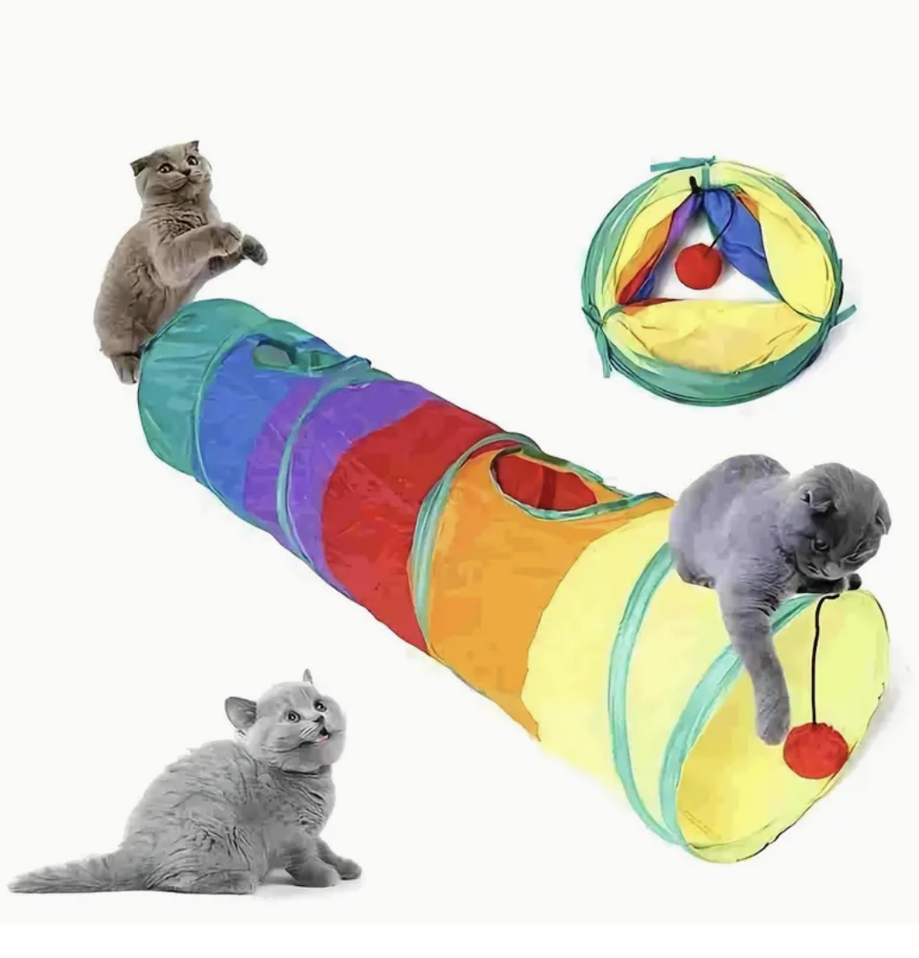 Тунель ігровий для котів універсальний з підвісною кулькою (28153645) - фото 5 Тунель ігровий для котів універсальний з підвісною кулькою (28153645) - фото 5