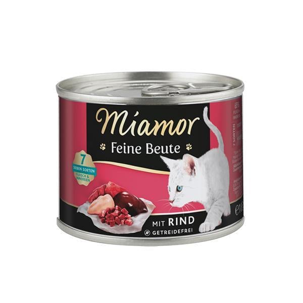 Корм влажный для котов Miamor Feine Beute mit Rind беззерновой полнорационный корм Говядина 185 г (74440)