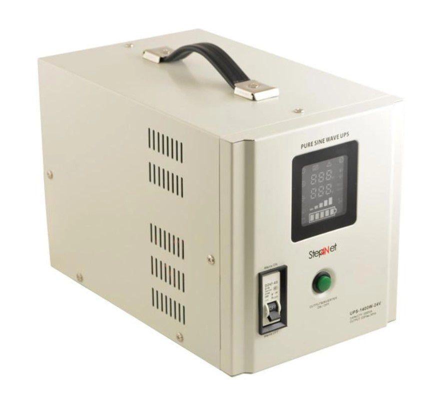 Источник бесперебойного питания Step4Net UPS-2000VA с правильной синусоидой 1400 Вт LCD 24V под внешний АКБ заряд 20A (58350)