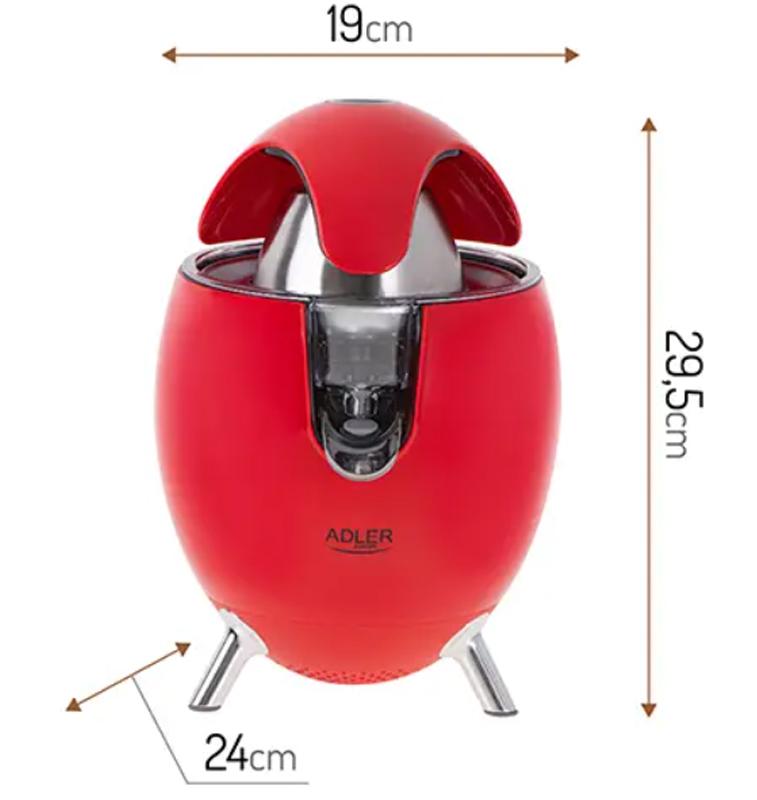 Соковижималка для цитрусових Adler AD 4013 електрична з автоматичним увімкненням 2 насадки під різні фрукти 800 Вт Red - фото 9