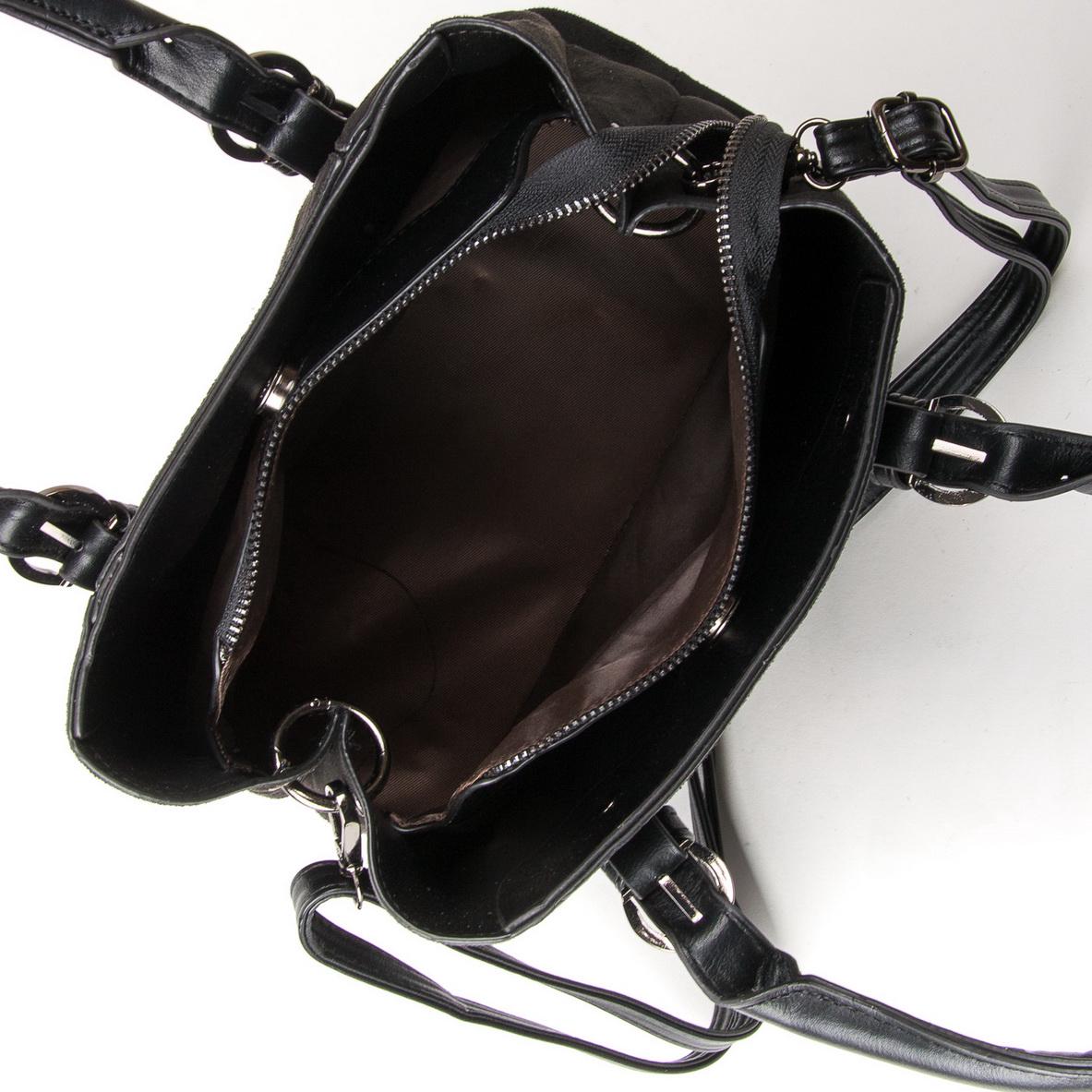 Женская сумка из замша Fashion 3857 Черный - фото 4 Женская сумка из замша Fashion 3857 Черный - фото 4