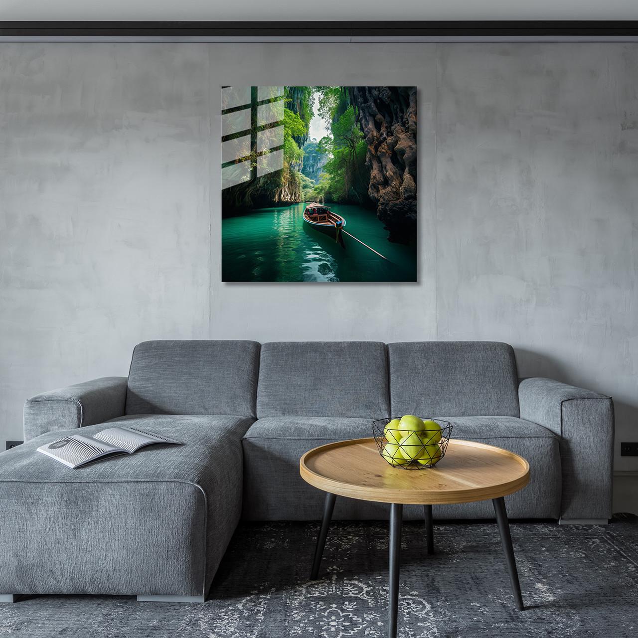 Картина на стекле NovellaPrint Река в джунглях 70х70 см (575.2) - фото 5