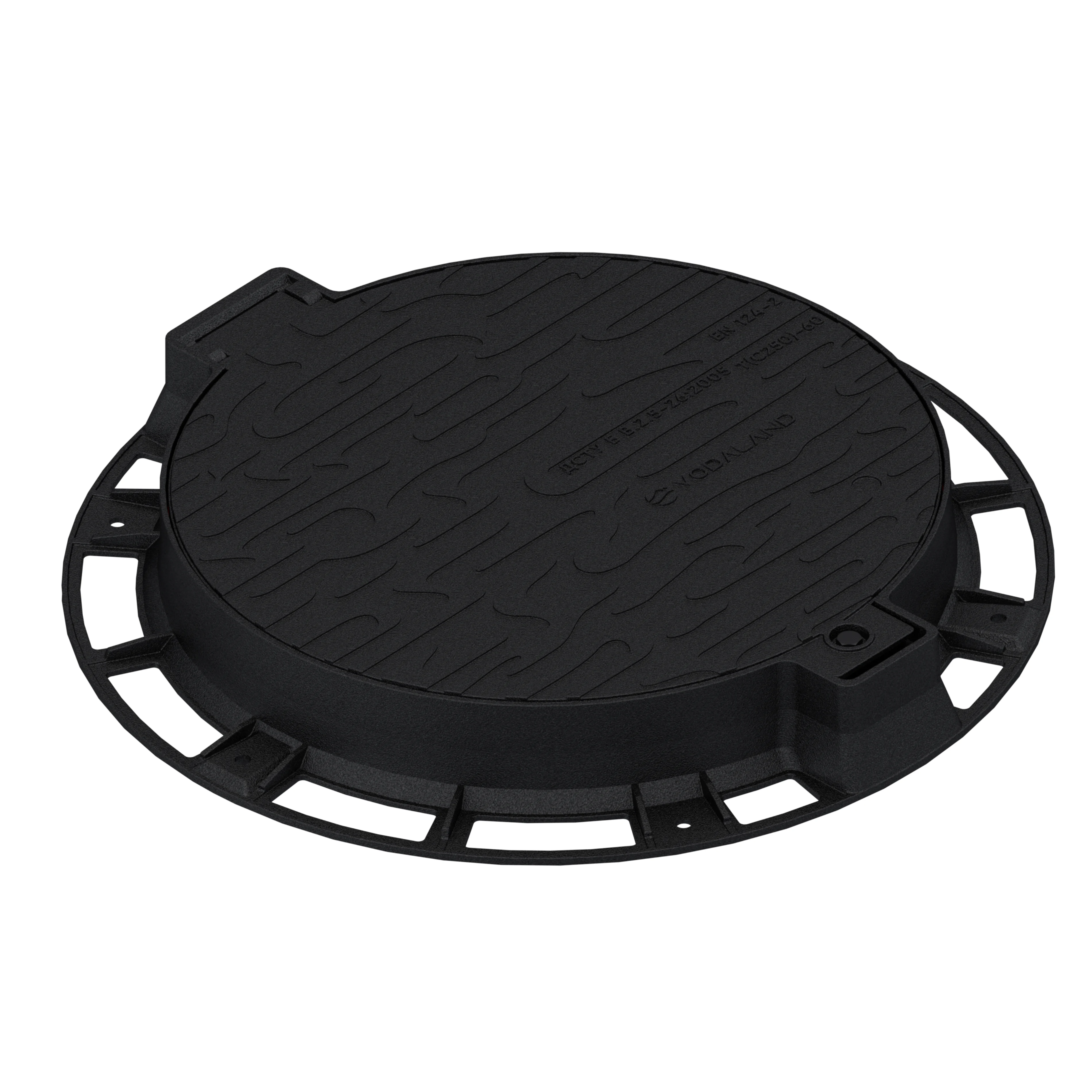 Люк чугунный Vodaland D800 DN575 круглый тяжелый с замком/двойной крышкой и уплотняющей прокладкой Волна C250 (35258-45DCU)
