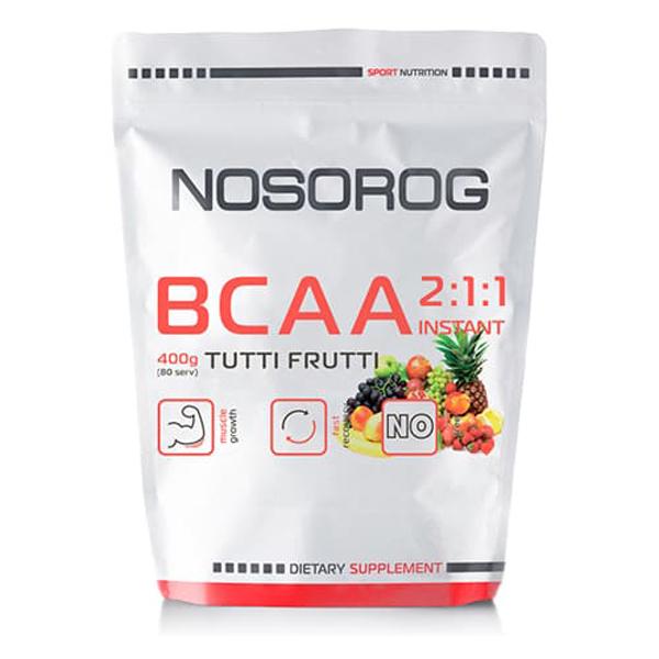 Амінокислота BCAA для спорту Nosorog Nutrition BCAA 2:1:1 400 g /72 servings/ Tutti-frutti