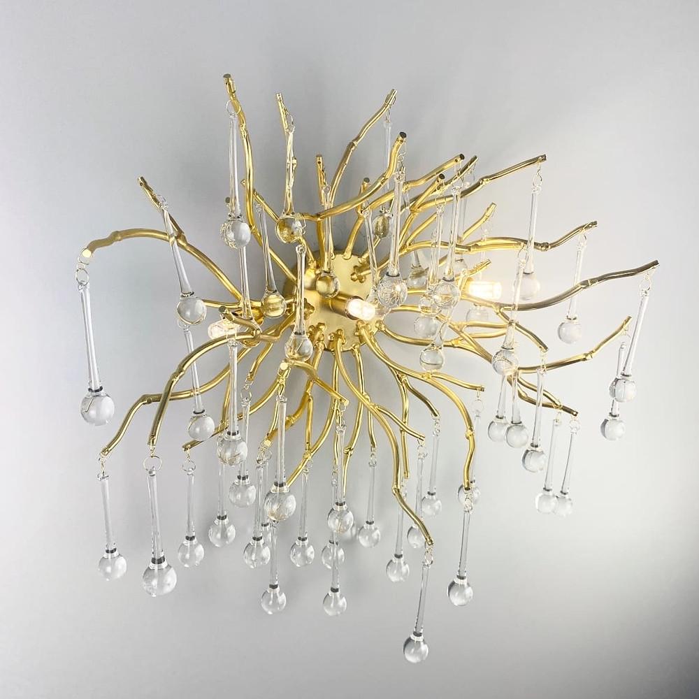 Бра изящное Золотой (W 115B/3 GD+CL)