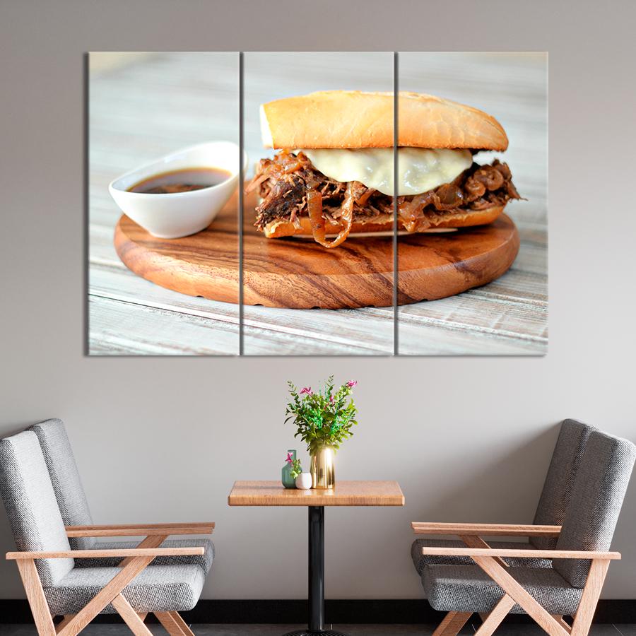 Настенний декор Сэндвич с рваной свининой и сыром 128x81 см (A500-3)