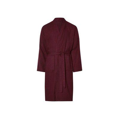 Халат домашній унісекс Livarno home з вафельною текстурою XL Бордовий