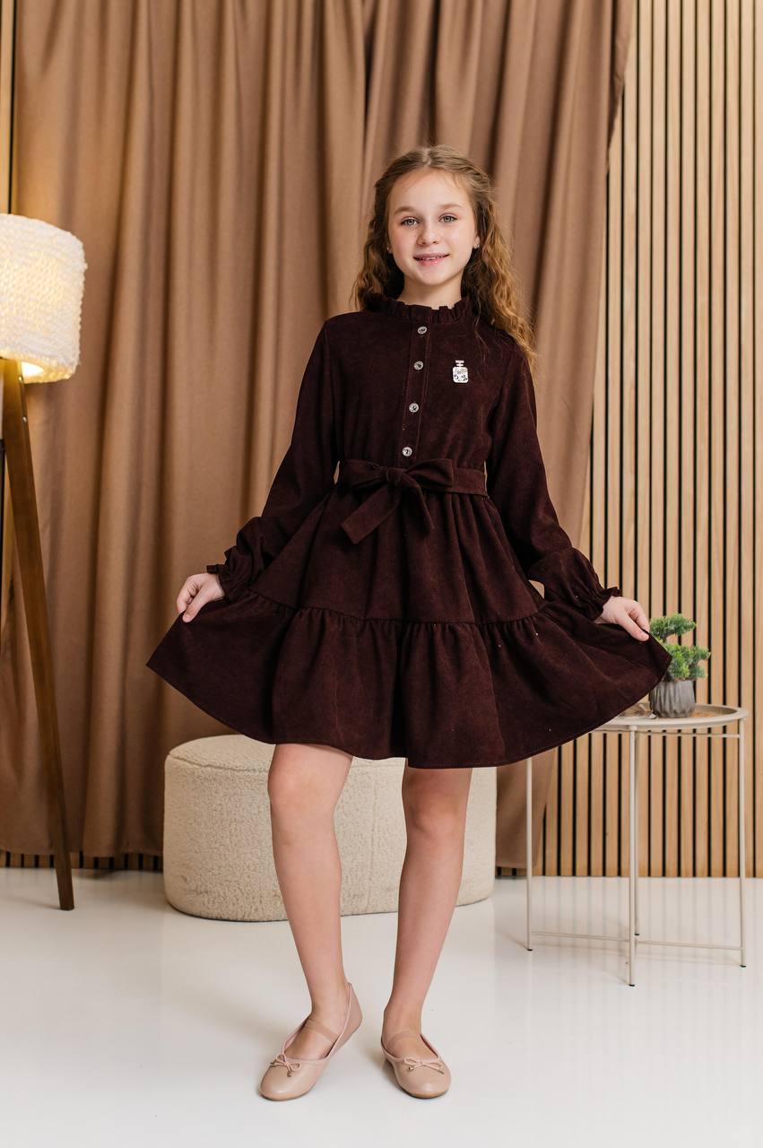 Сукня для дівчинки вельветова 128 см Шоколадний (D-7300-128ш) - фото 6 Сукня для дівчинки вельветова 128 см Шоколадний (D-7300-128ш) - фото 6