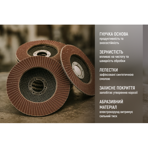 Круг пелюстковий торцевий Alloid 125 мм P180 T27 (00000061769) - фото 4 Круг пелюстковий торцевий Alloid 125 мм P180 T27 (00000061769) - фото 4