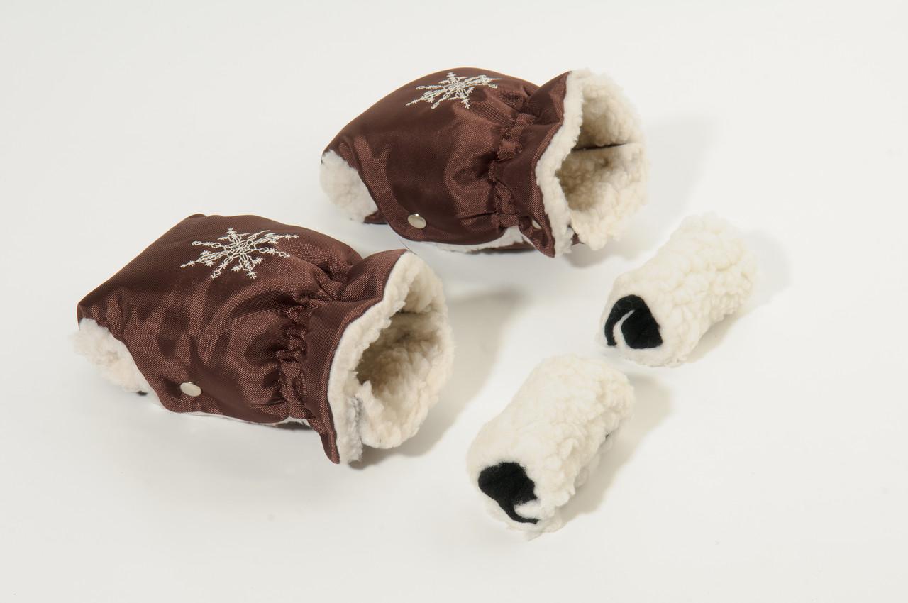 Рукавички-муфта на коляску Ok Style Снежинка Коричневый