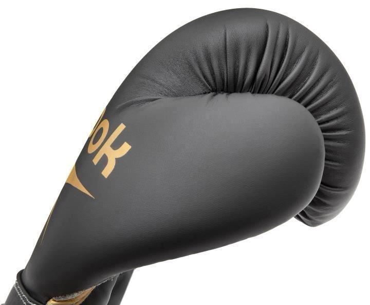 Боксерські рукавички Reebok Boxing Gloves 12 унцій Чорний/Золотий (RSCB-12010GB 12) - фото 2