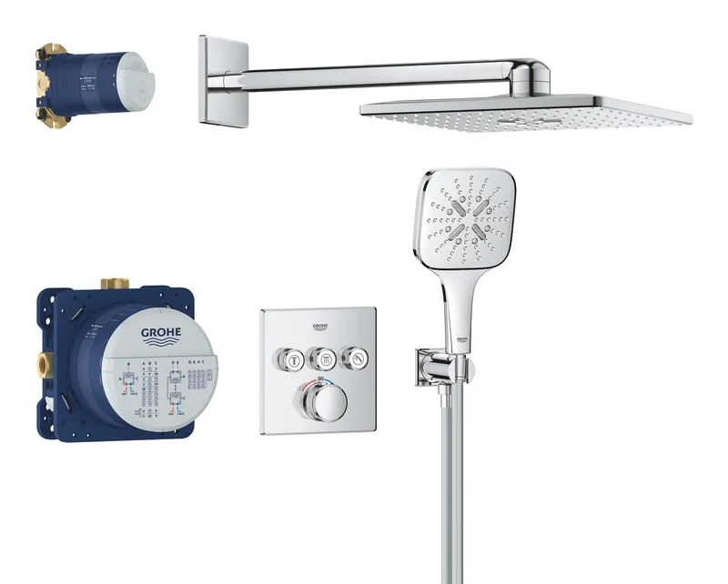 Душевая система скрытого монтажа на 3 выхода с термостатом Grohe Grohtherm SmartControl (34864000) Душевая система скрытого монтажа на 3 выхода с термостатом Grohe Grohtherm SmartControl (34864000)