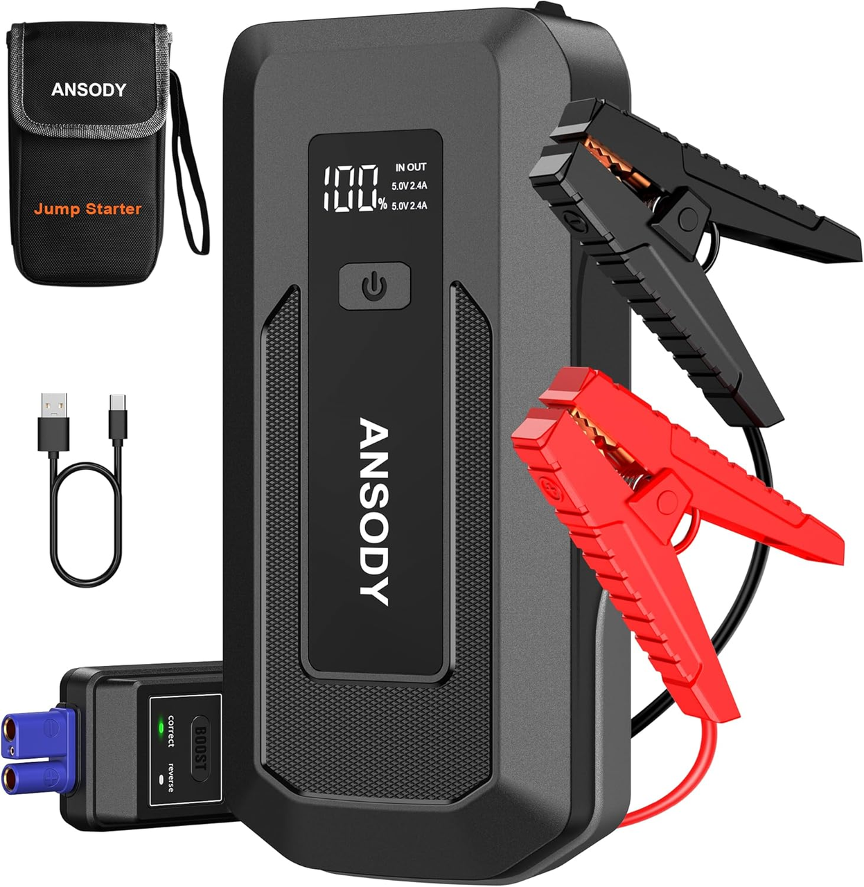 Пусковий пристрій Ansody S7 3000A 12V бензин до 10 л/дизель до 8 л та PowerBank та ліхтар (3004045803) Пусковий пристрій Ansody S7 3000A 12V бензин до 10 л/дизель до 8 л та PowerBank та ліхтар (3004045803)