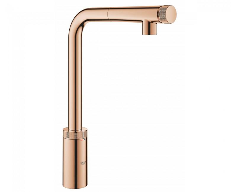 Смеситель для кухни Grohe Minta Smart Control 31613DA0 с выдвижным изливом Теплый закат (81312)
